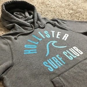 Hollister Hoodie Juniors XL Grey Surf Club Super Soft